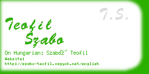 teofil szabo business card